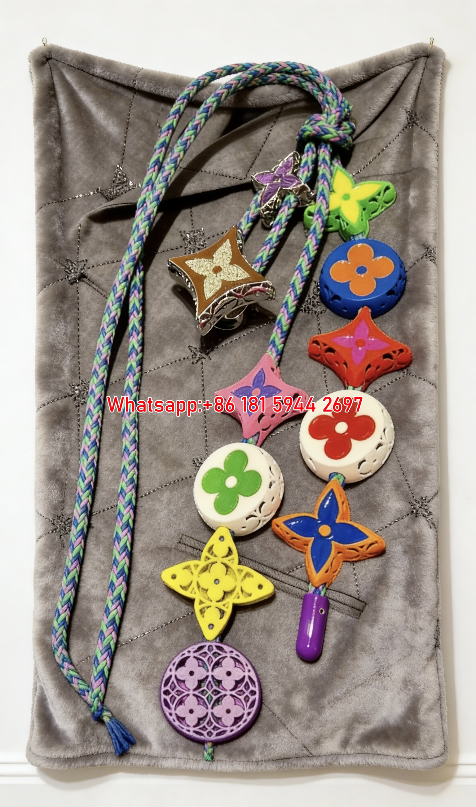LV Colorful Monogram Charms Flannel Blanket 245